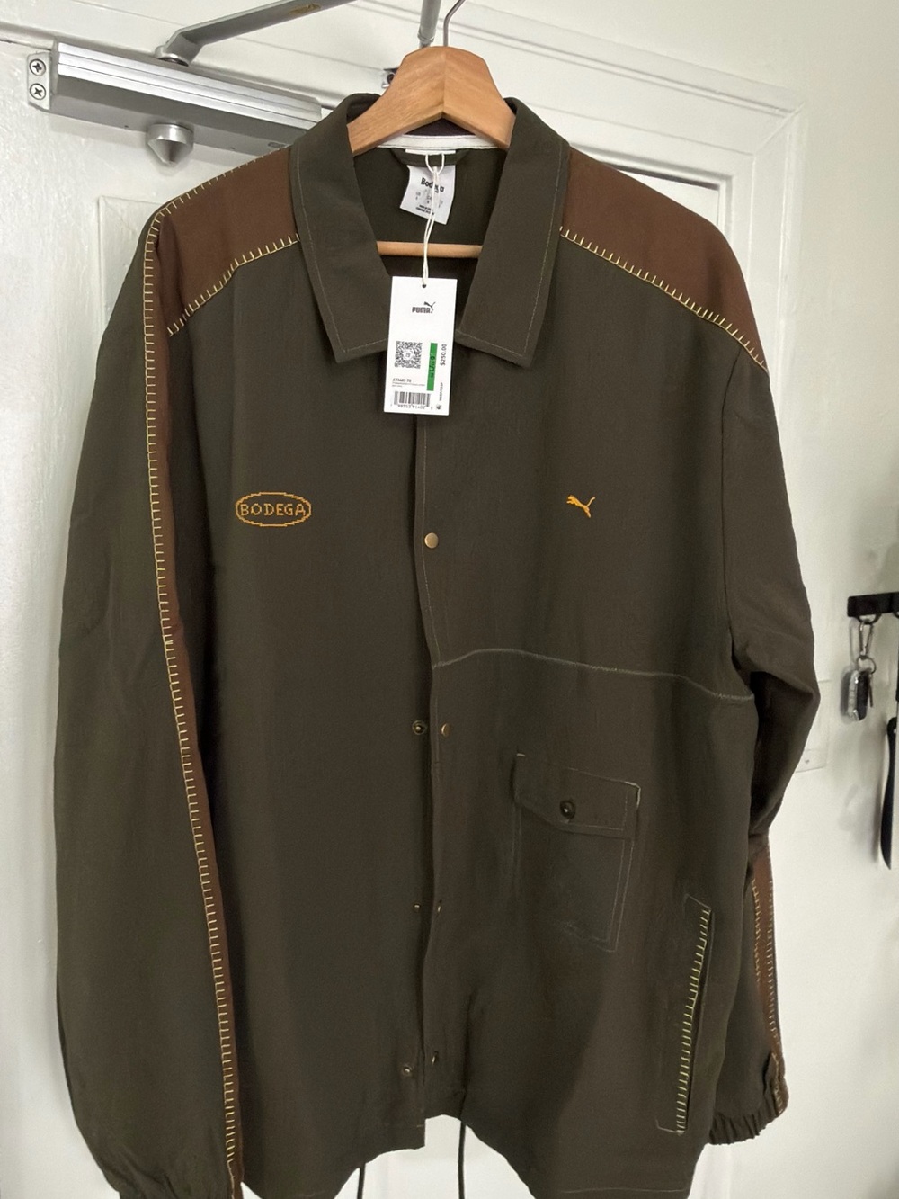 Puma x Bodega Olive and Brown Lightweight Coach Jacket